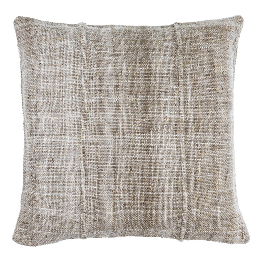 Alister Taupe Brown Mudcloth Textured Throw Pillow
