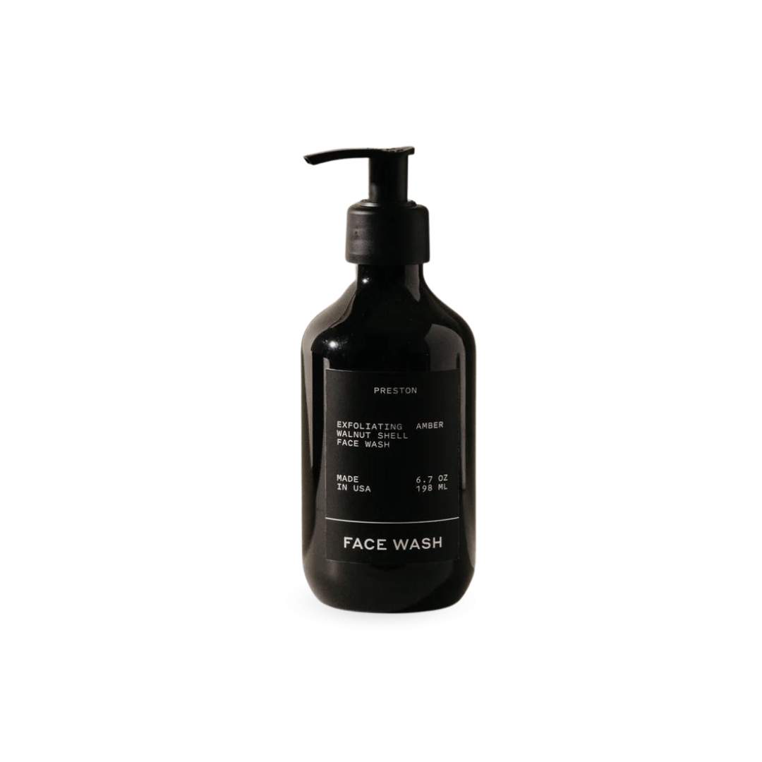 Preston Grooming Gentle Exfoliating Face Wash with Walnut Shell in Amber Scent