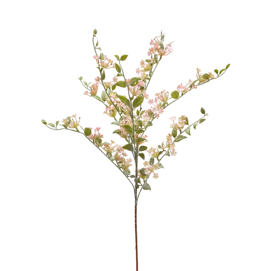 37" Blush Pink Verbena Faux Floral Stem Spray