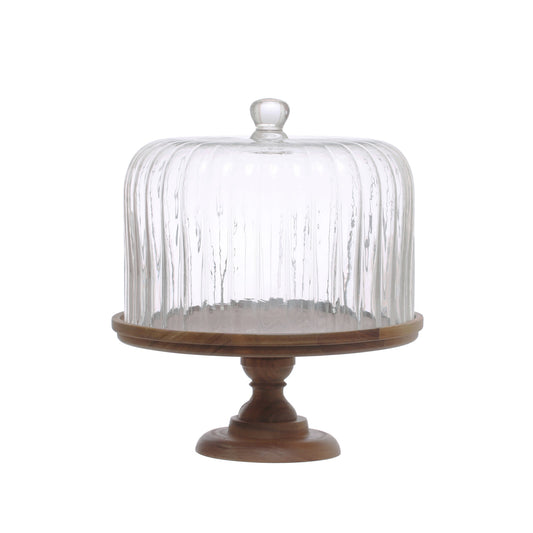 Marigold Cake Stand with Fluted Cloche