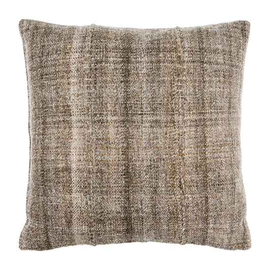 Monaco Natural Brown Mudcloth Textured Throw Pillow