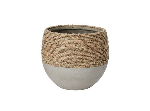 Everest Concrete Planter with Rope Accent
