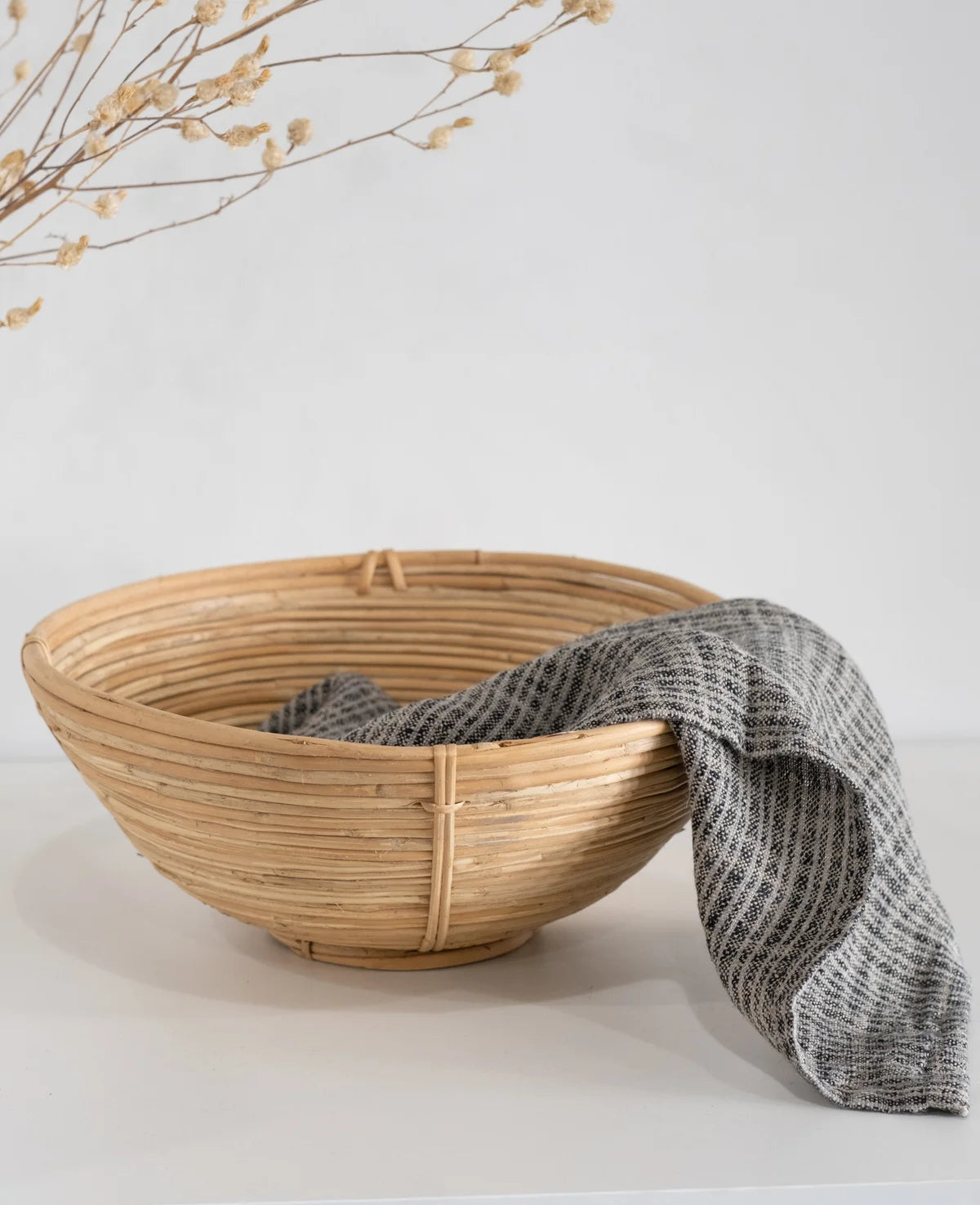 Hand-Woven Cane Bowl