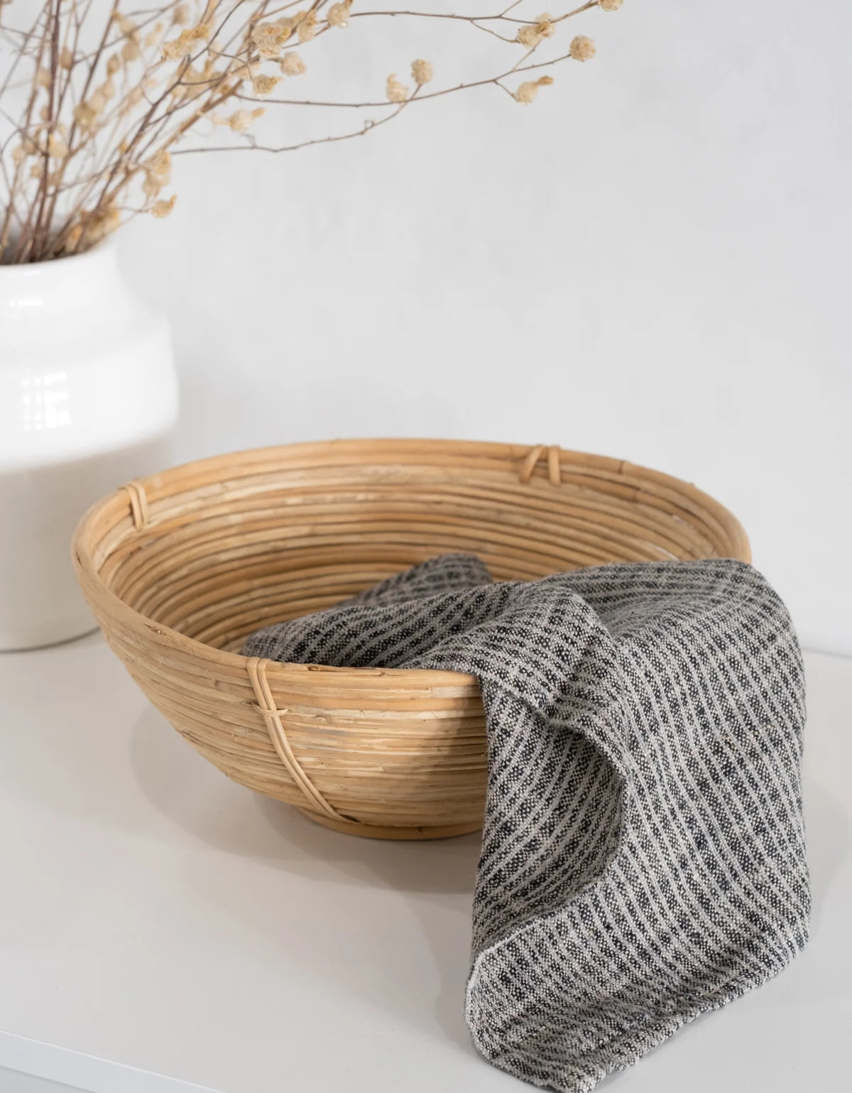 Hand-Woven Cane Bowl