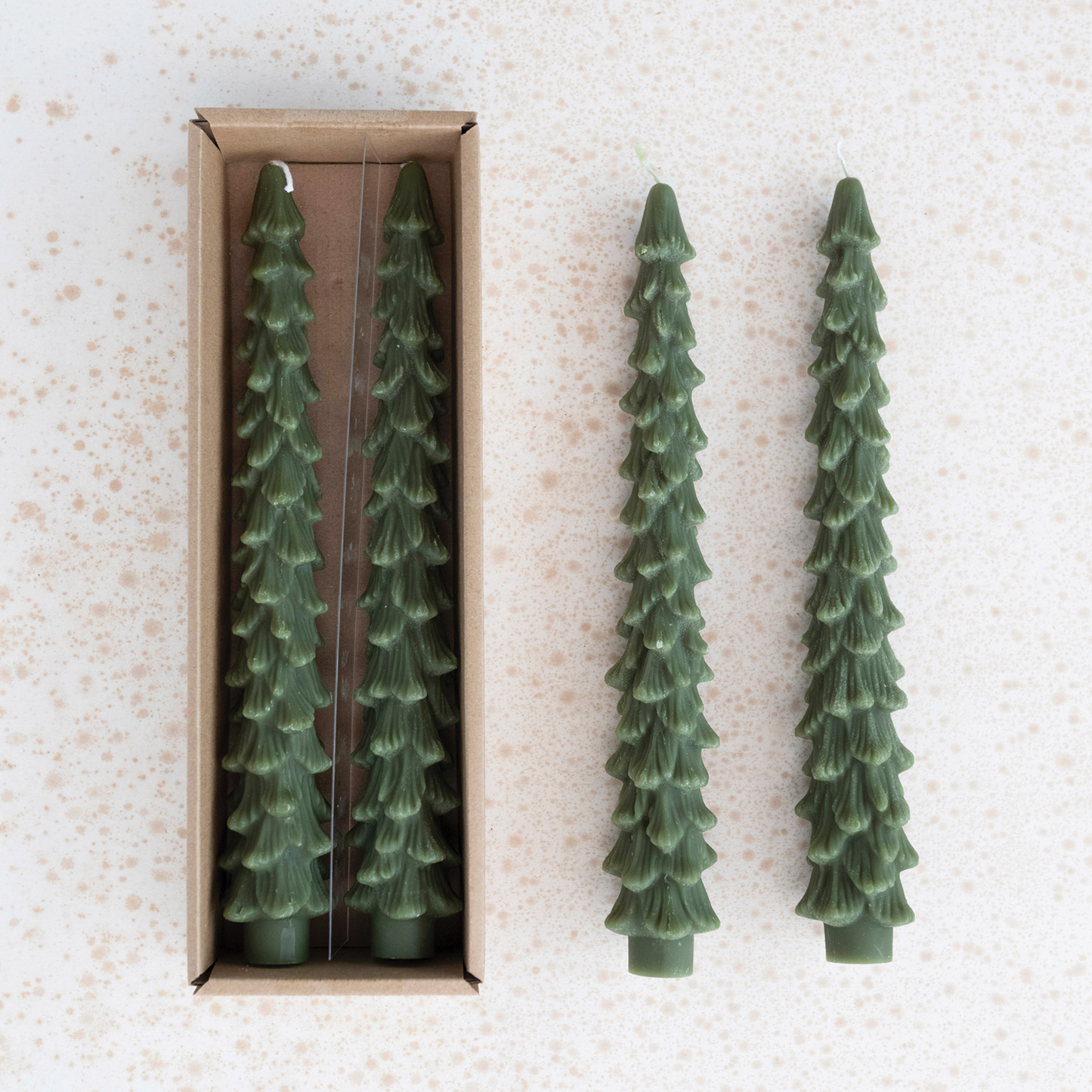 10" Tree Taper Candle Set, Evergreen