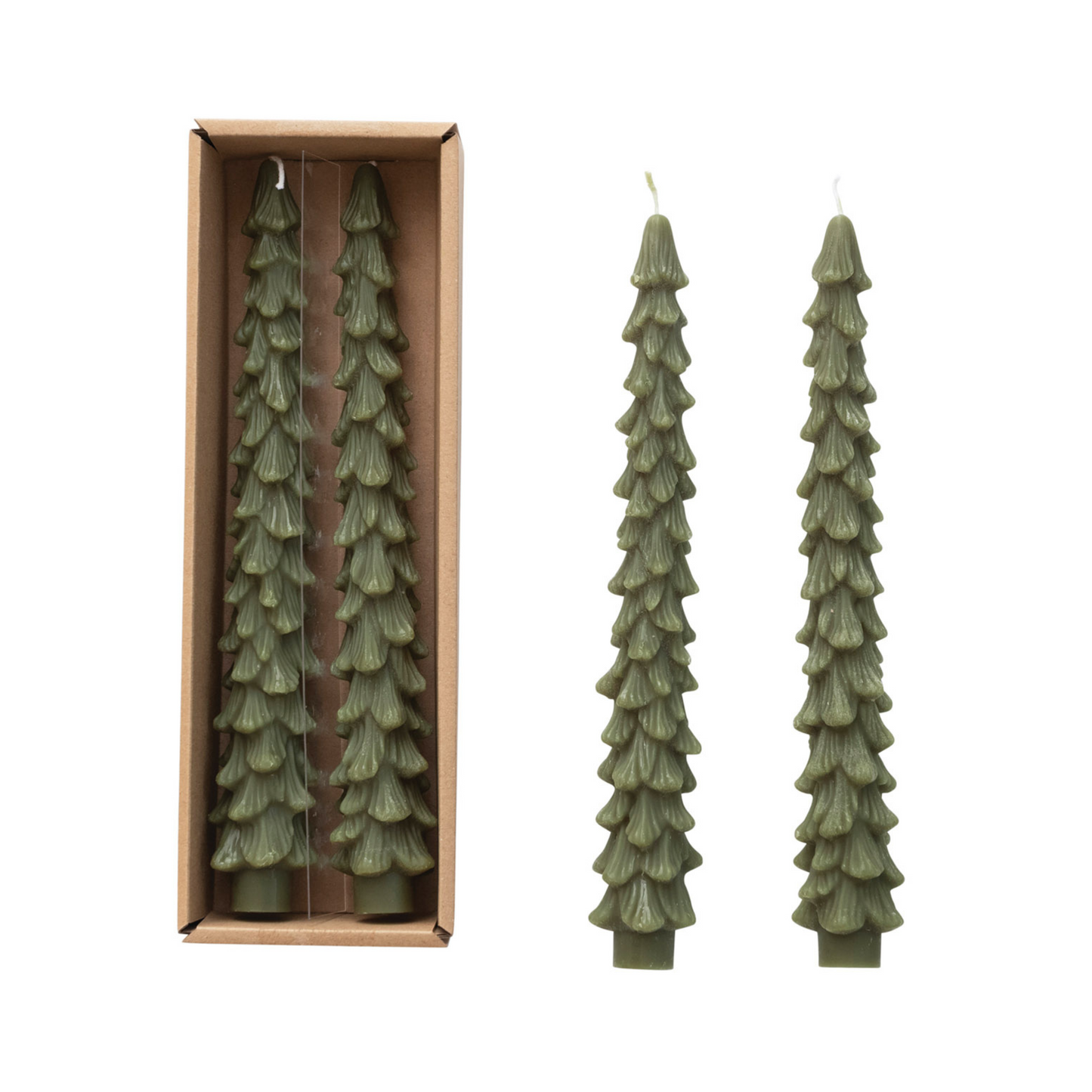 10" Tree Taper Candle Set, Evergreen