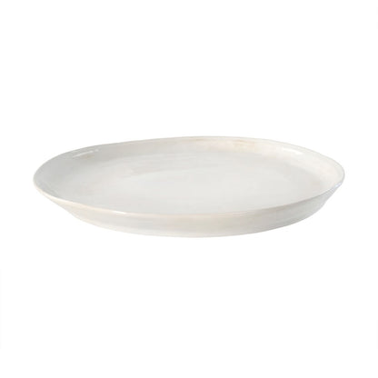 Avignon Smooth White Ceramic Round Platter