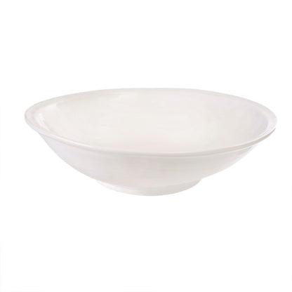 Avignon Minimalist White Stoneware Round Serving Bowl