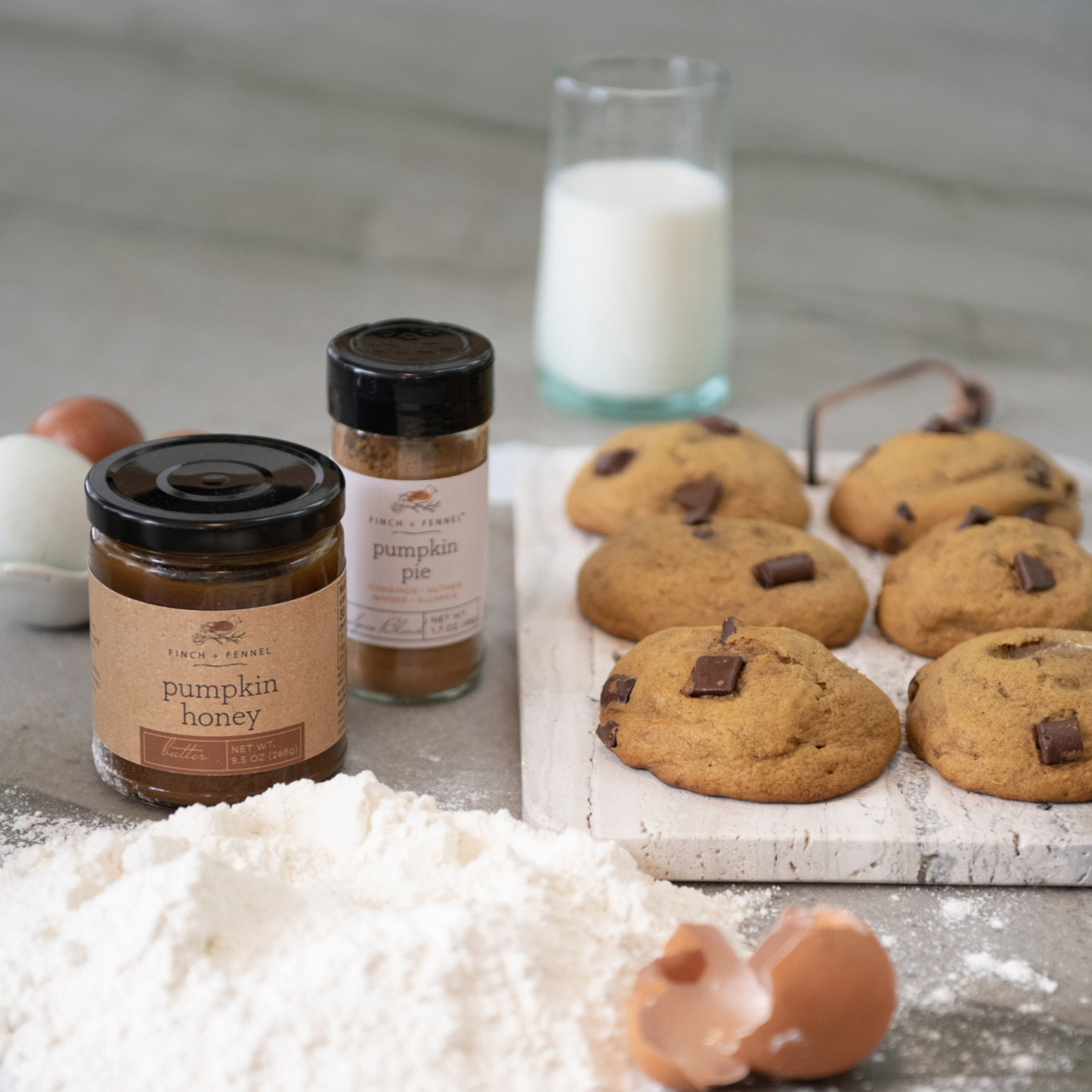 Pumpkin Honey Butter spread in a glass jar used as an ingredient and pictured with fresh baked cookies, great for gifting, a holiday favorite