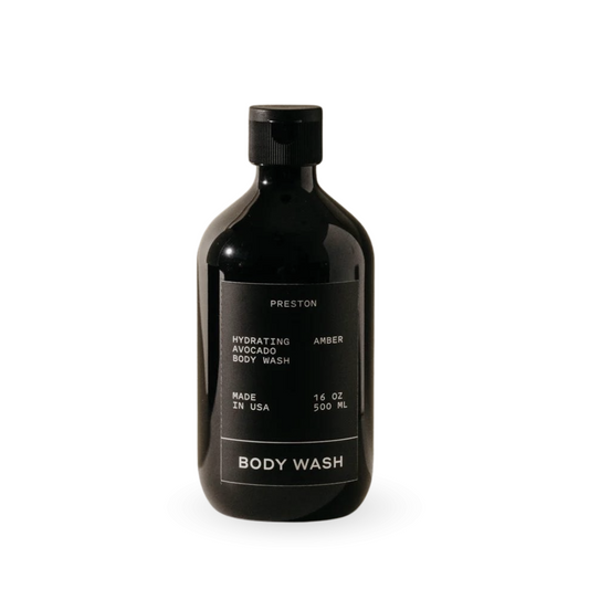 Preston Grooming Avocado Oil Plant-Based Vegan Non-Toxic Hydrating Body Wash in Amber Fragrance