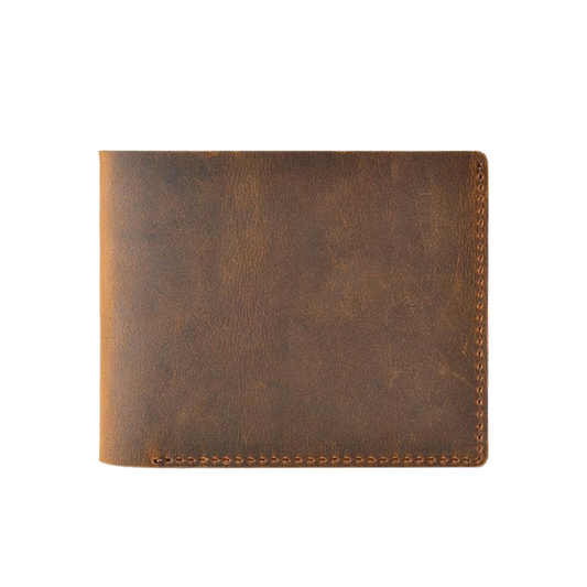 Asher Genuine Cognac Brown Leather Bifold Wallet