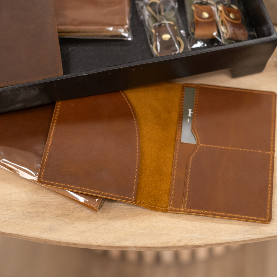 Asher Genuine Leather Cognac Brown Passport Holder