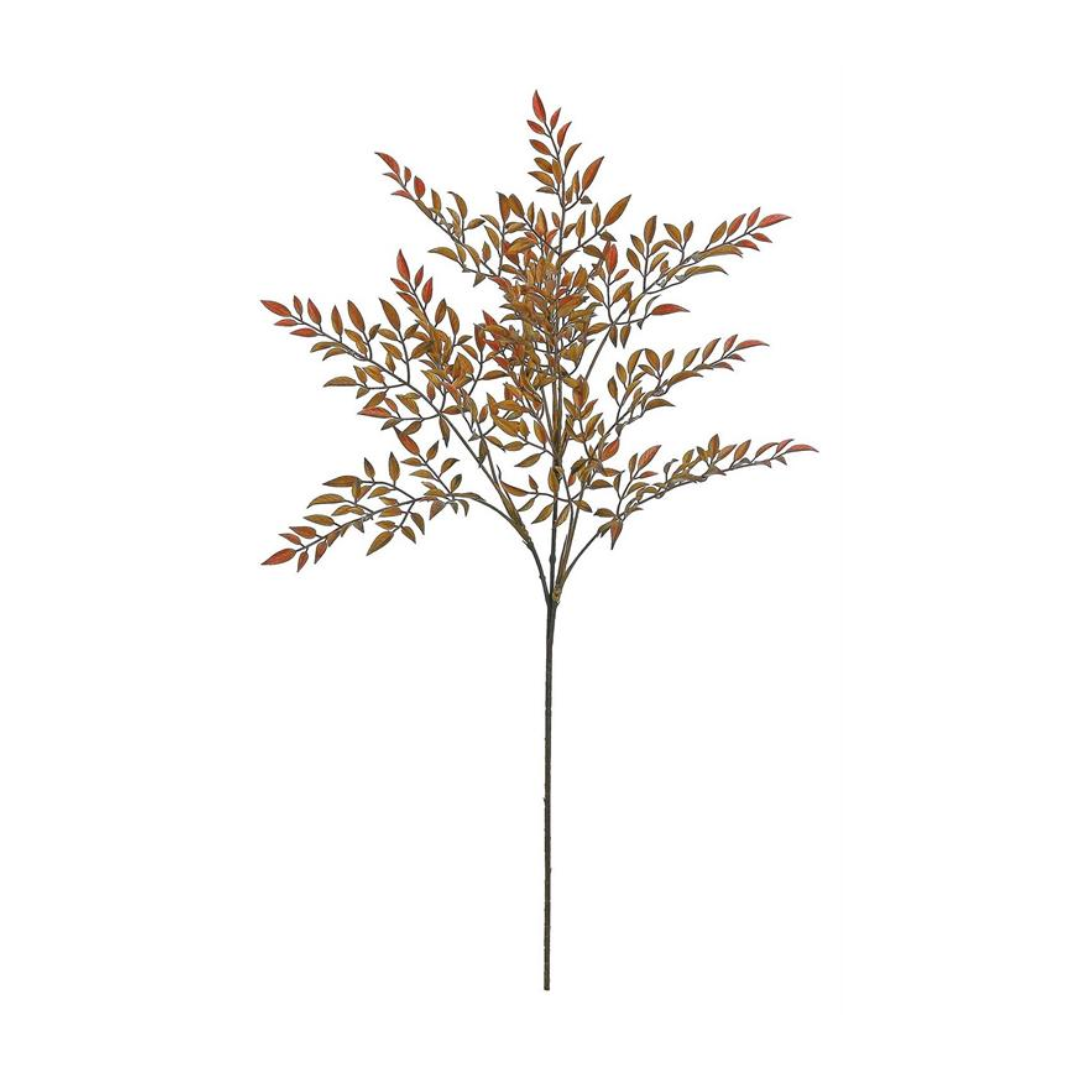 Realistic Faux Floral Autumn Nandina Fall Foliage Stem