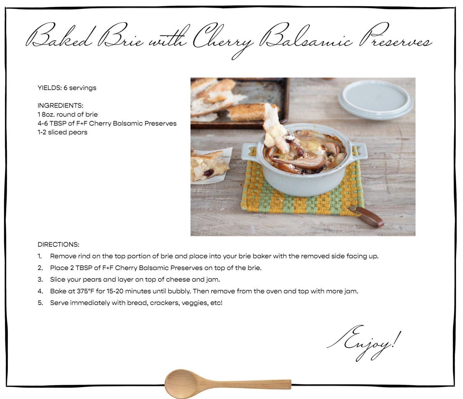 Giftable Gourmet Sweet & Tart Cherry Balsamic Preserves Baked Brie Recipe