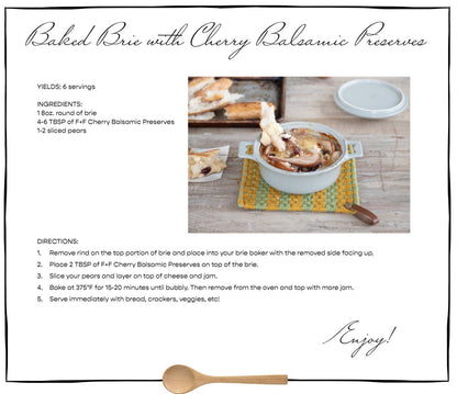 Giftable Gourmet Sweet & Tart Cherry Balsamic Preserves Baked Brie Recipe