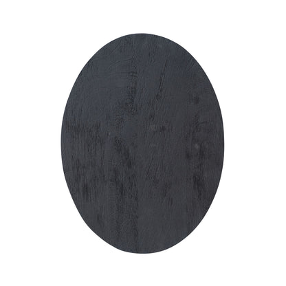 Calder Modern Mango Wood Black Finish Cylinder Pedestal with Oval Platter Surface, Tall