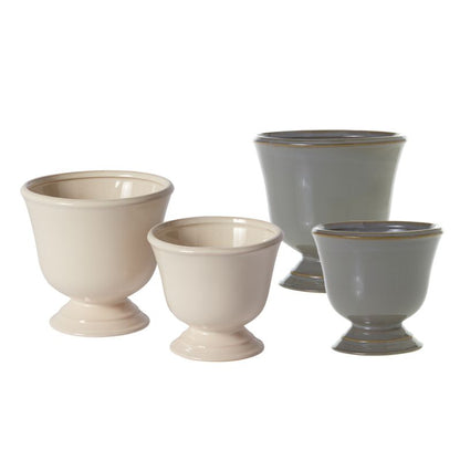 Carraway Ceramic Compote Alabaster and Dove Grey in Two Sizes