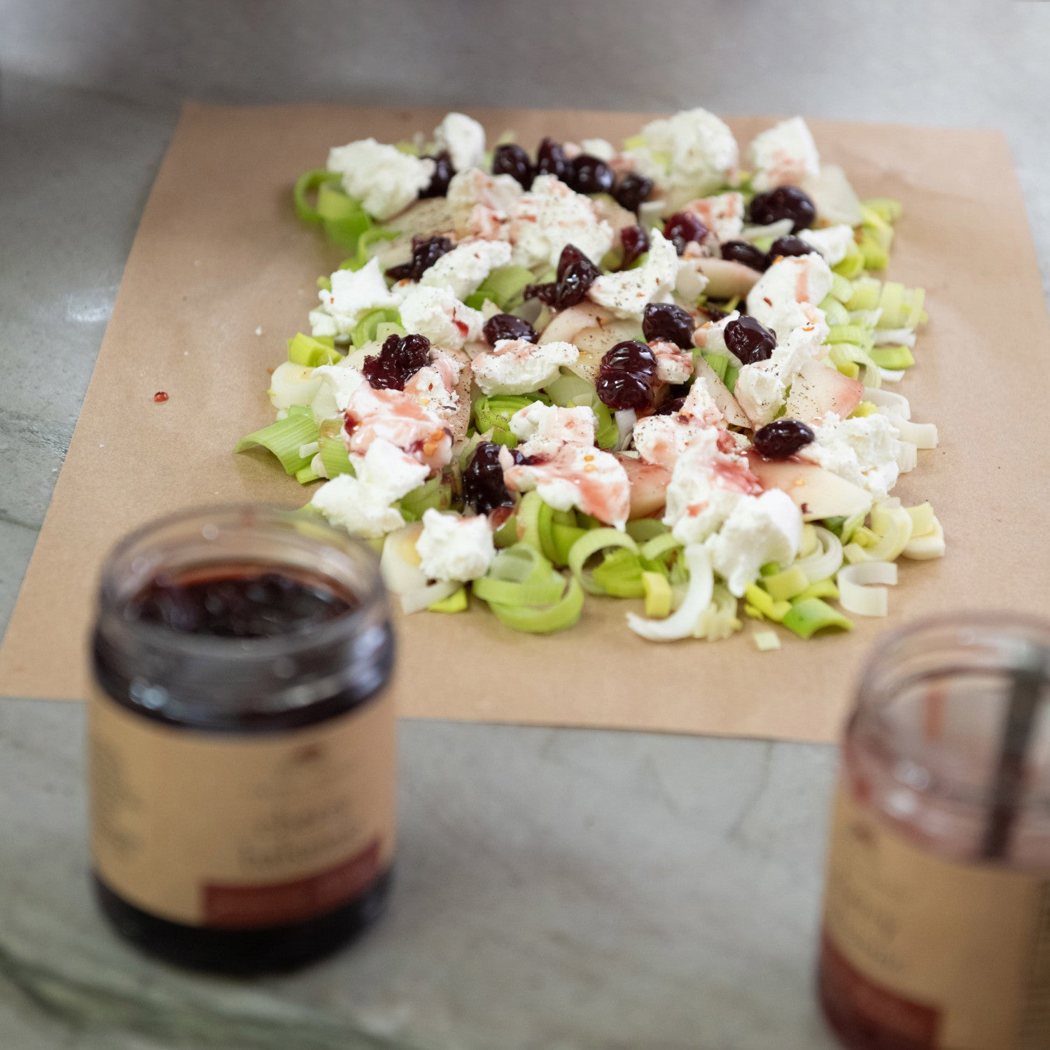 Giftable Gourmet Sweet & Tart Cherry Balsamic Preserves with Feta and Apple Salad