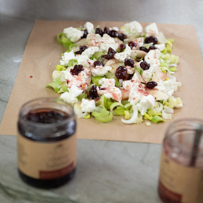 Giftable Gourmet Sweet & Tart Cherry Balsamic Preserves with Feta and Apple Salad