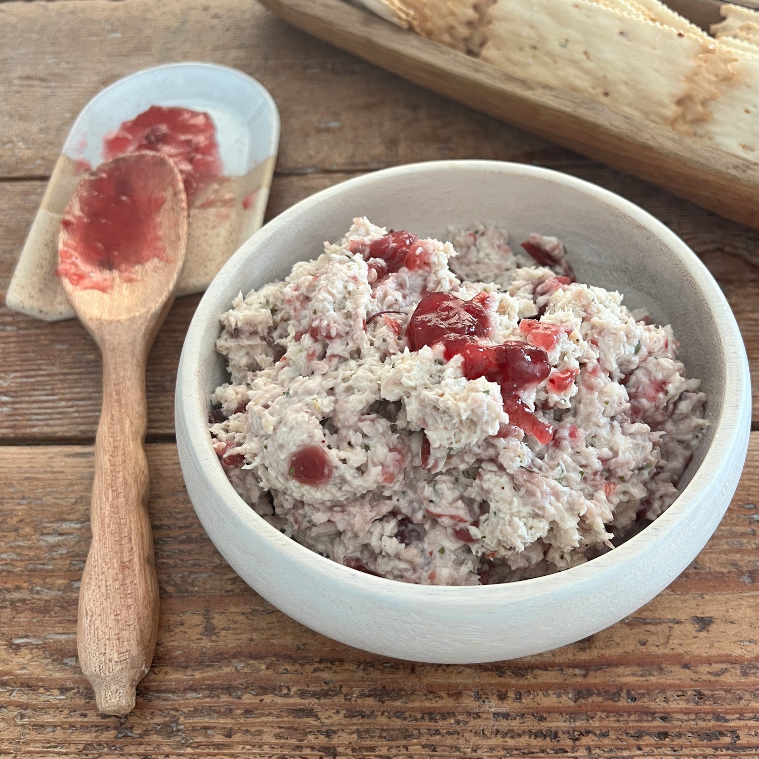 Zesty Sweet and Tart Giftable Gourmet Cranberry Walnut Relish Spread in Chicken Salad