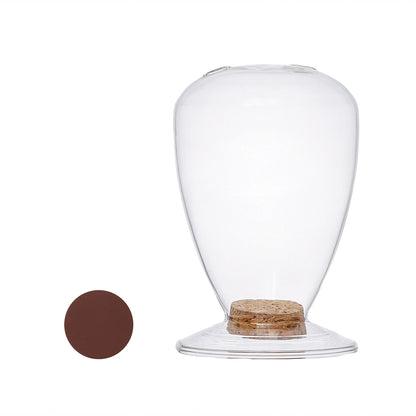 Simple Minimalist Glass Match Cloche with Top Match Dispensing Holes and Striker on Cork Stopper