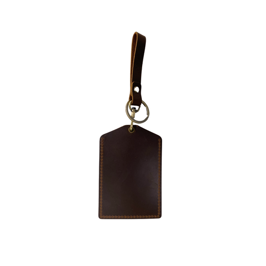 Eason Dark Brown Genuine Leather Luggage Tag