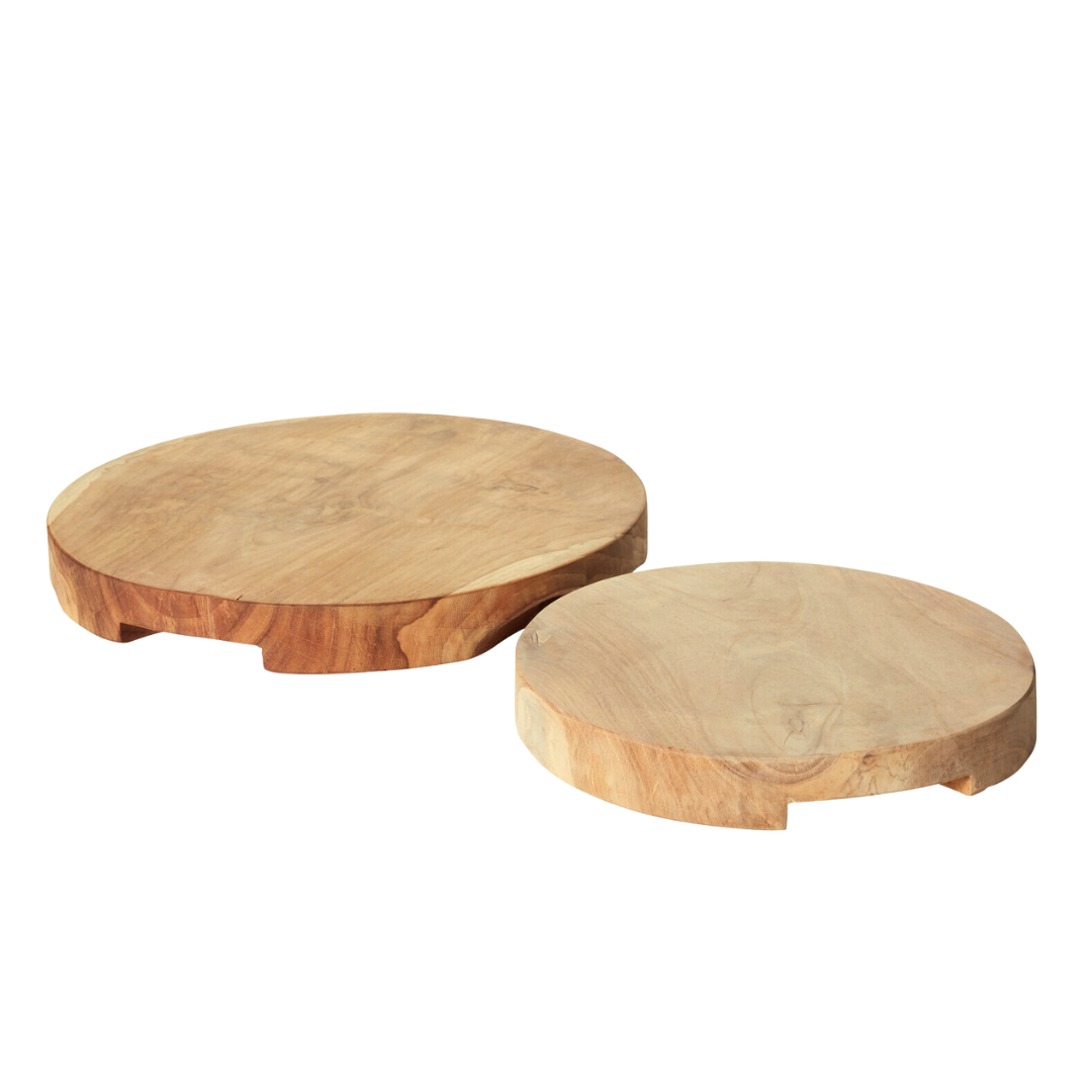 Endel Solid Durable Natural Wood Finish Footed Cutting Board or Serving Platter Simple Minimalist Design