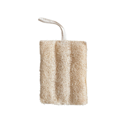 Natural Exfoliating Loofah Pad with Hanging Loop for Self Care in Bath or Shower