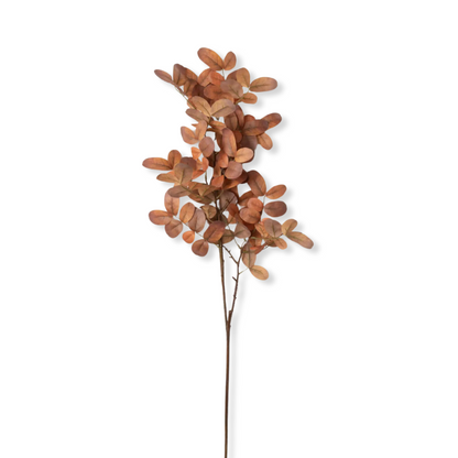 Realistic Fall Foliage Leaf Faux Floral Stem for Autumn Decor and Floral Arrangements in Sienna Red Orange Colorway