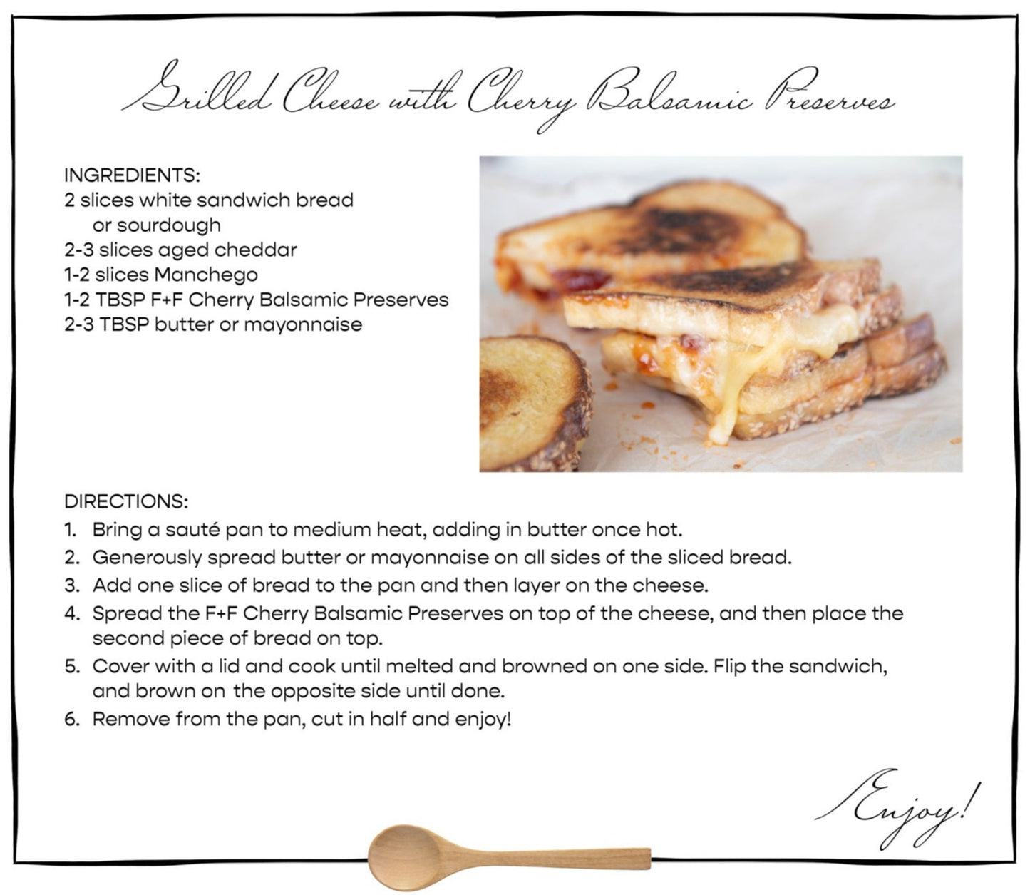 Giftable Gourmet Sweet & Tart Cherry Balsamic Preserves Grilled Cheese Recipe