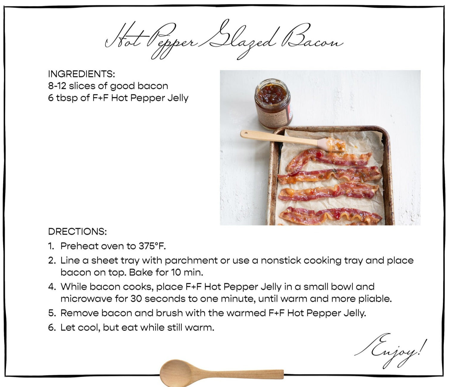 Gourmet Hot Pepper Jelly Glazed Bacon Recipe Card