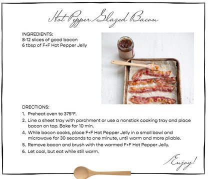 Gourmet Hot Pepper Jelly Glazed Bacon Recipe Card