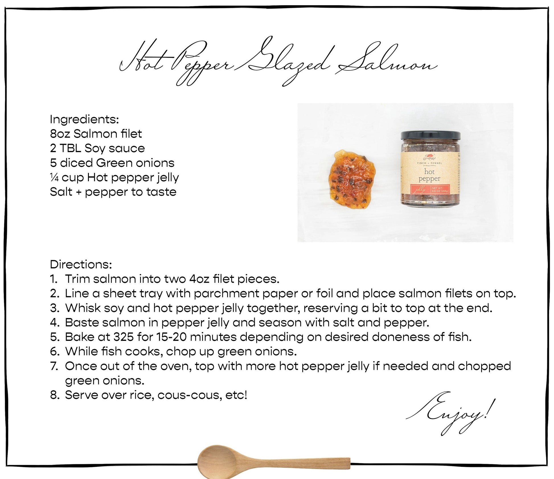 Gourmet Hot Pepper Jelly Glazed Salmon Recipe Card