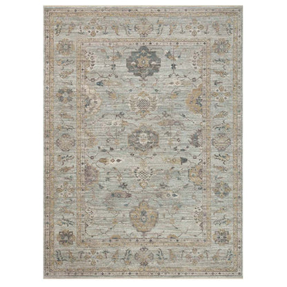 Cambria Soft Blue Rug with Gold Accents