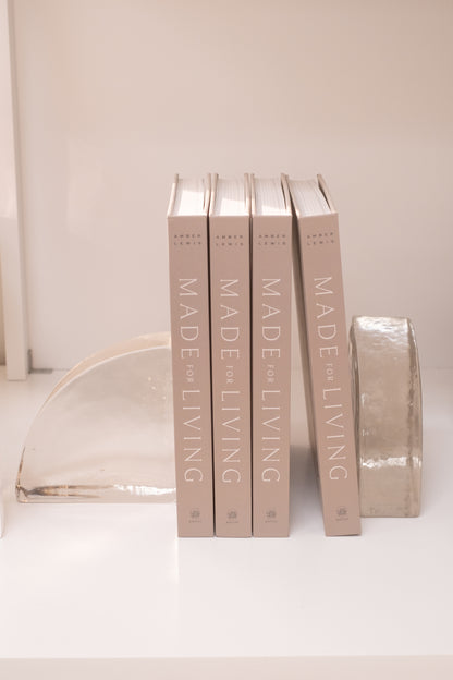 Hardcover Book Made For Living By Amber Lewis between Bookends