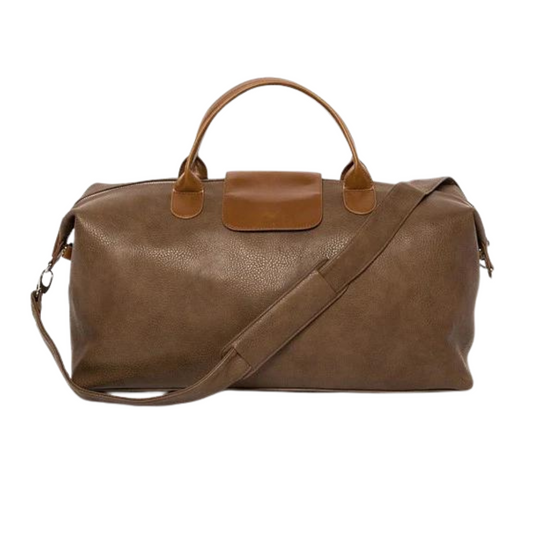 Mercer Brown Vegan Leather Duffel Travel Bag for Men