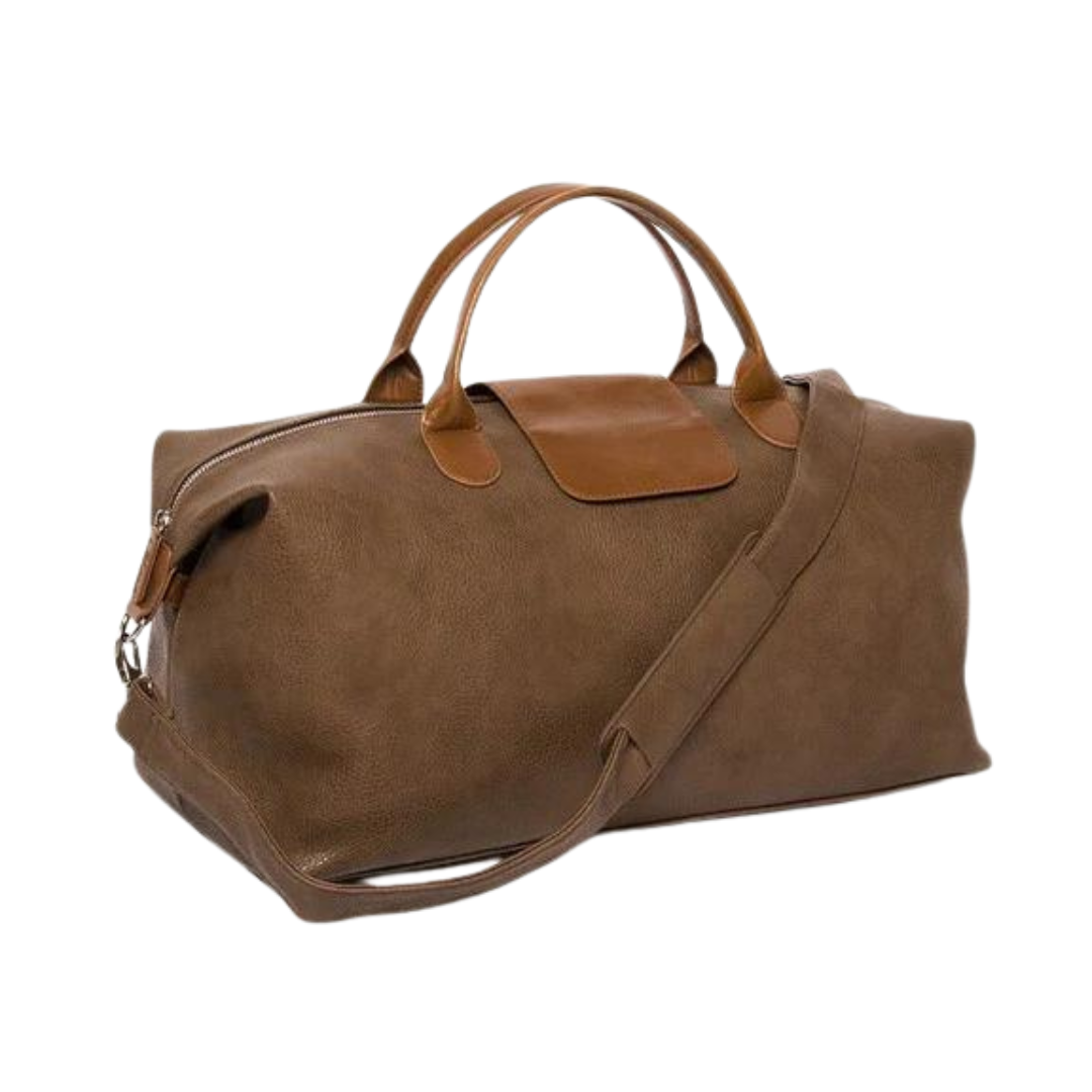 Mercer Brown Vegan Leather Duffel Travel Bag for Men