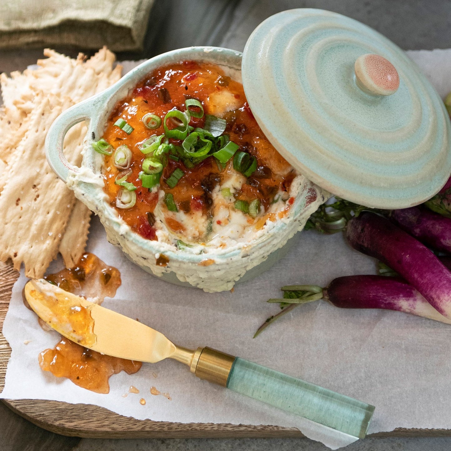 Giftable Gourmet Sweet & Spicy Hot Pepper Jelly Baked Goat Cheese Dip