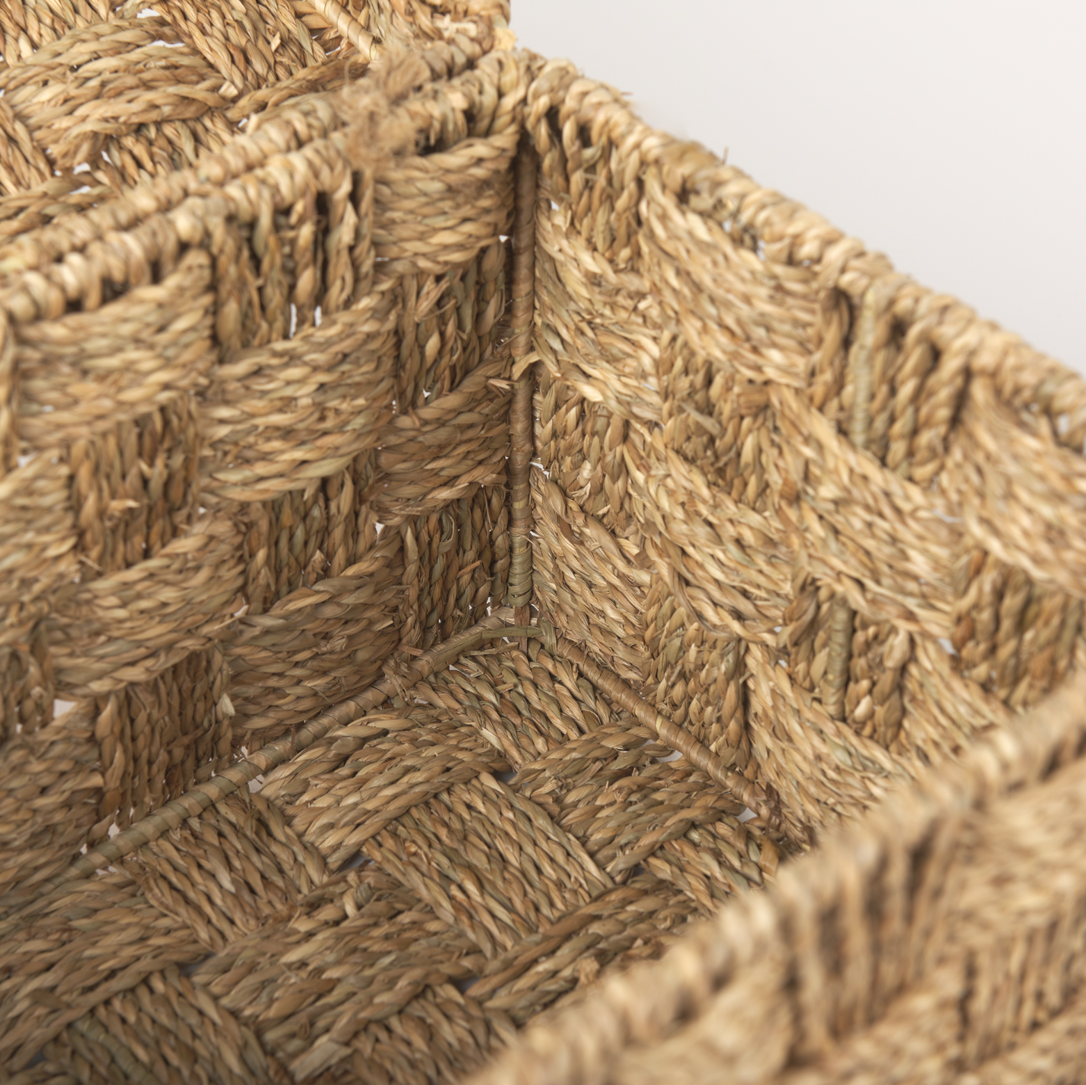 Mirabel Woven Texture Natural Seagrass Box Close Up