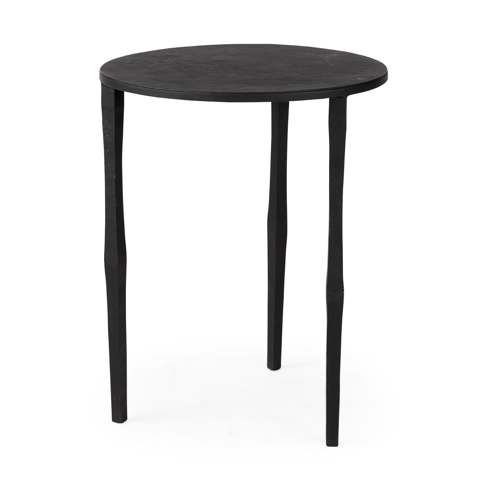 Cairo Ebony Black Matte Iron Modern Minimalist Slender Side Table