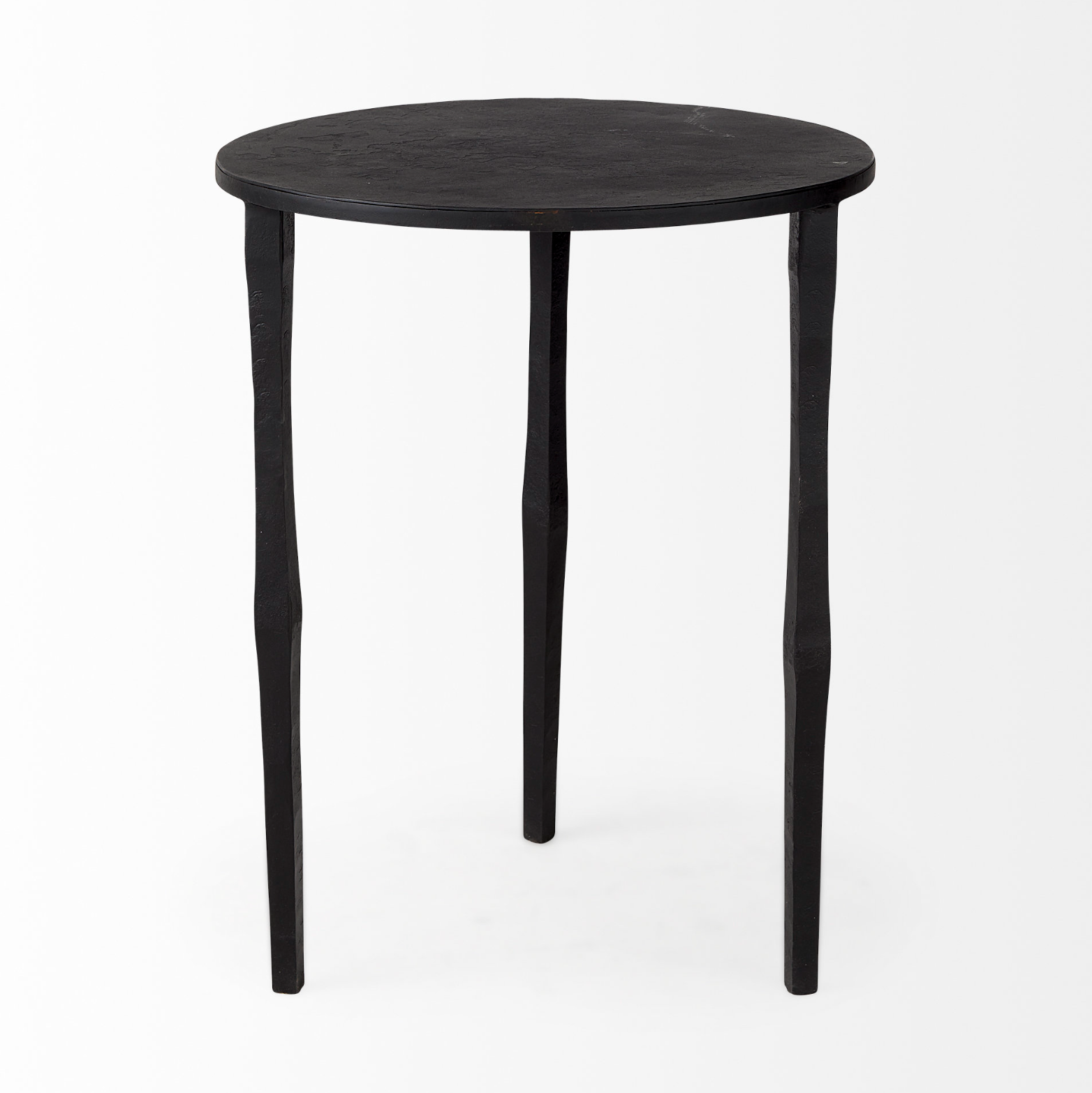 Cairo Ebony Black Matte Iron Modern Minimalist Slender Side Table