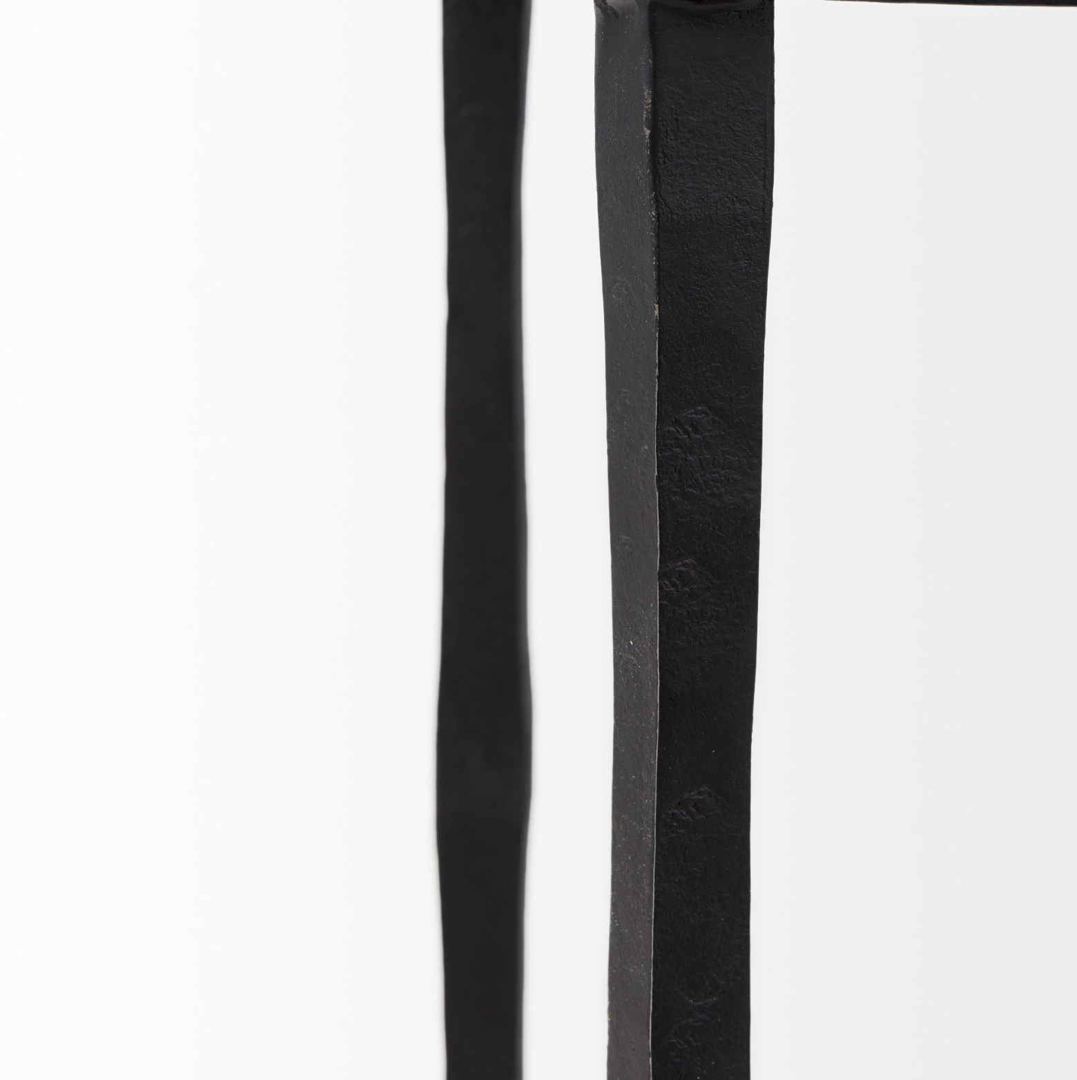 Cairo Ebony Black Matte Iron Modern Minimalist Slender Side Table Leg Detail