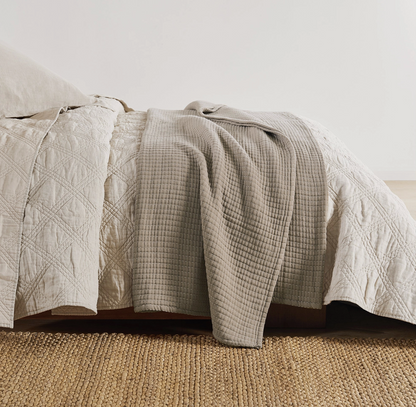 Cayden Cotton Gauze Coverlet Quilt Set, Taupe