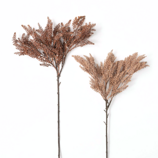 Faux Dried Seeded Autumn Grass Spray in Blush and Rust Colors