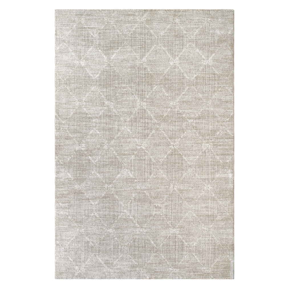 Low Pile Patterned Texture Beige Sicily Rug
