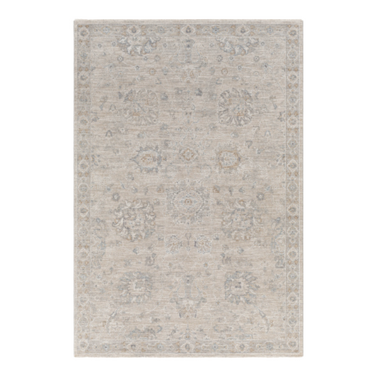 Vivienne Turkish-Made Polyester Blend Medium Pile Grey Light Denim Area Rug