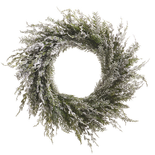 Verdant Flocked Cedar Wreath