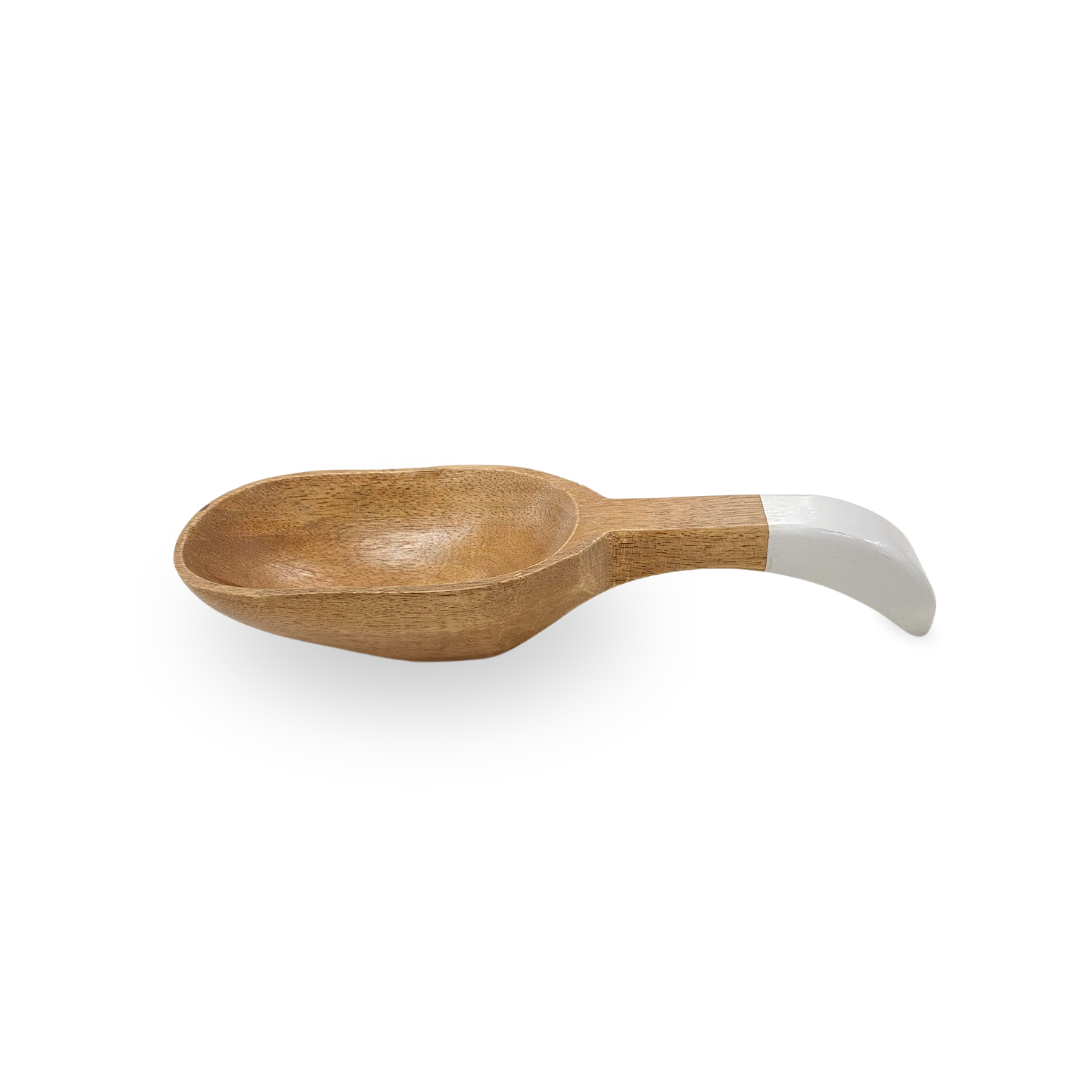 Colorblock White Handle Mango Wood Scoop