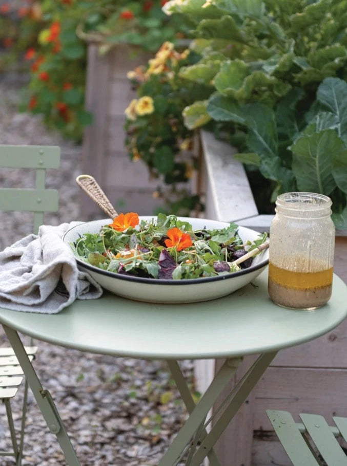 Gourmet Giftable Sweet and Spicy Champagne Honey Mustard Salad Dressing and Garden Salad