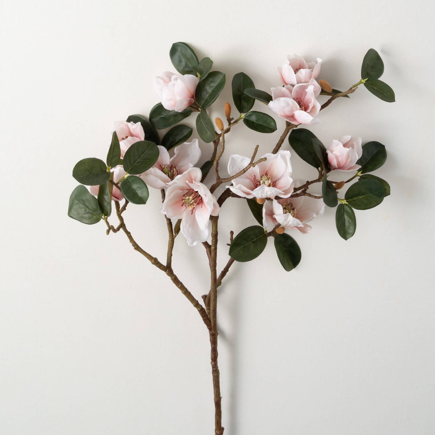 Pink Faux Floral Spring Magnolia Stem